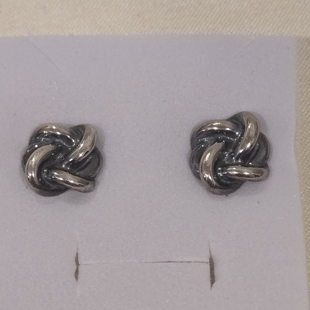 James Avery RETIRED Large Loveds Knof Sterling Silver Stud Earrings